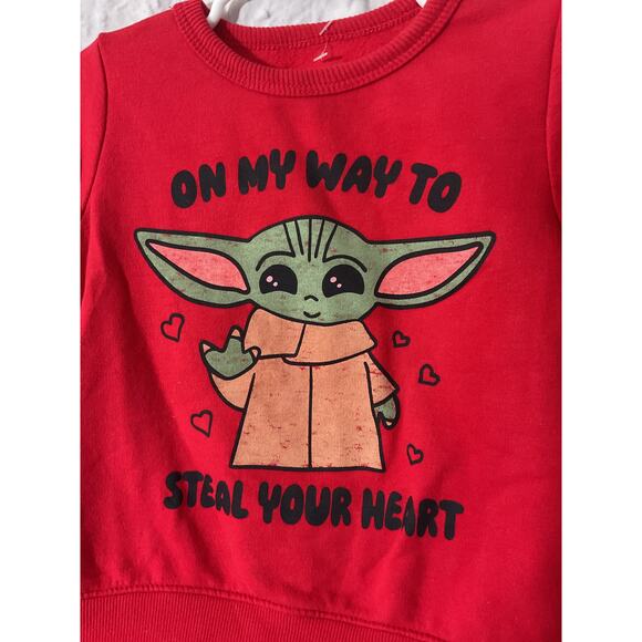 Star Wars 3T Sweatshirt Red Multi “On My Way To Steal Your Heart” - Picture 4 of 5